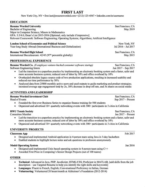 Professional Resume Sample